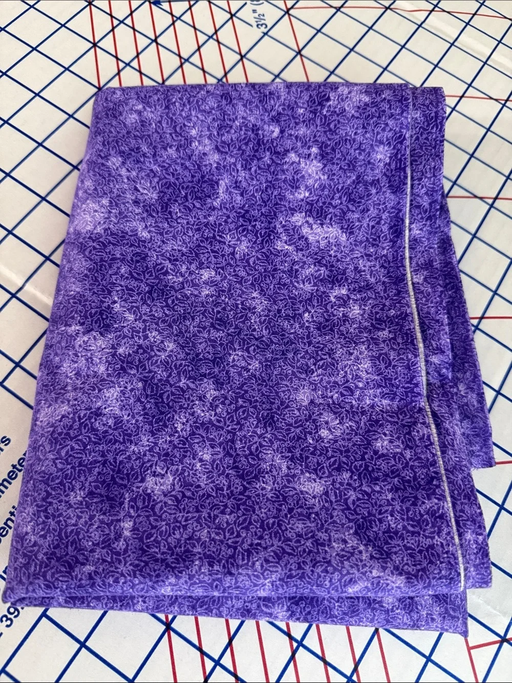 Vintage Purple Tonal Floral Quilting Cotton Fabric 2 Yards x 44